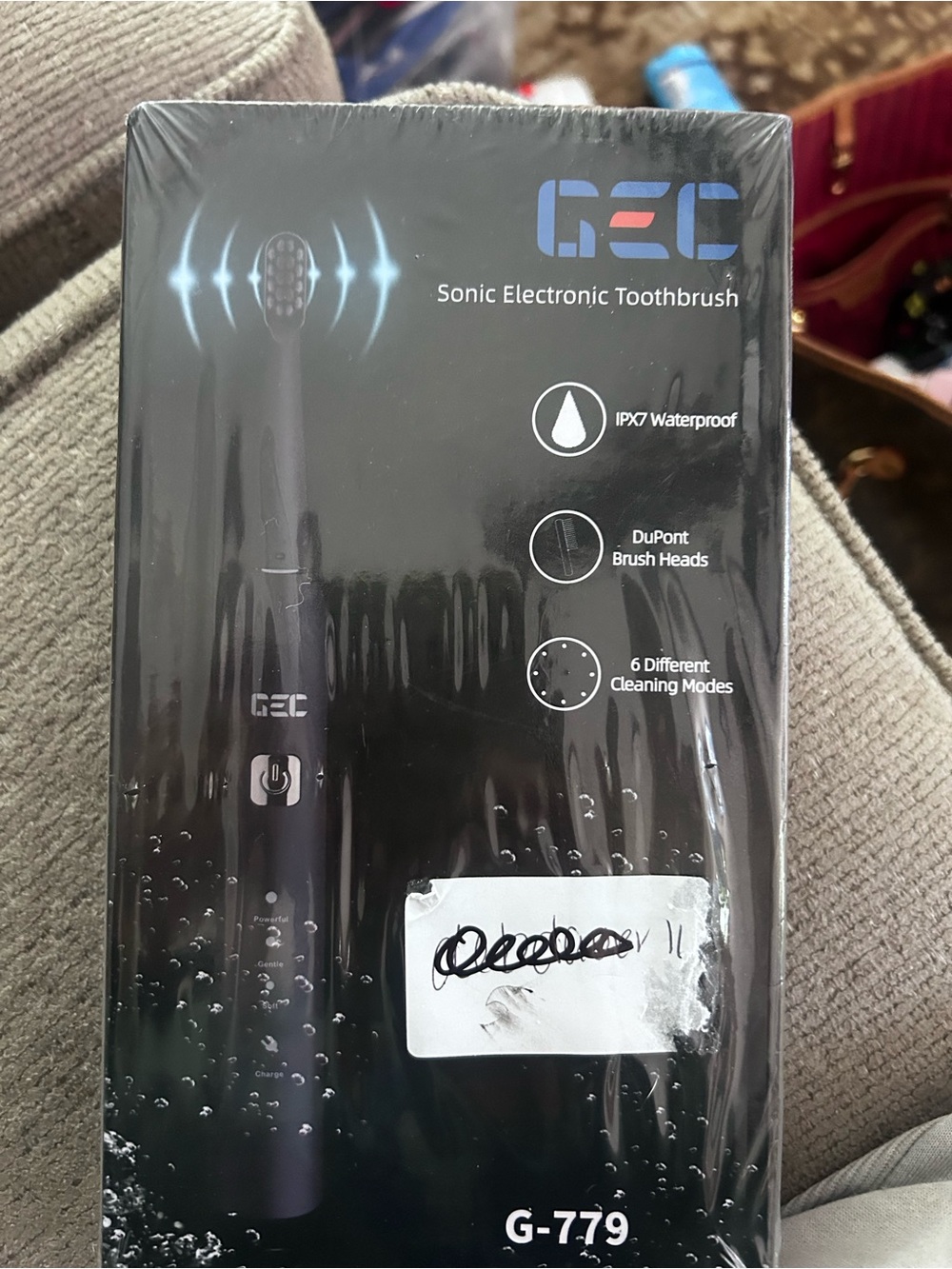GEC Sonic Electronic Toothbrush G-779 - Black, NEW